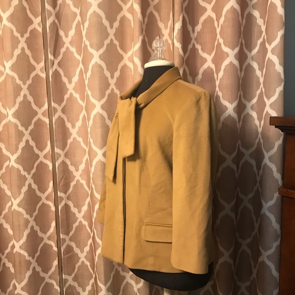 Talbots ⚜️ Camel Hue Tie Front Blazer - Picture 3 of 6